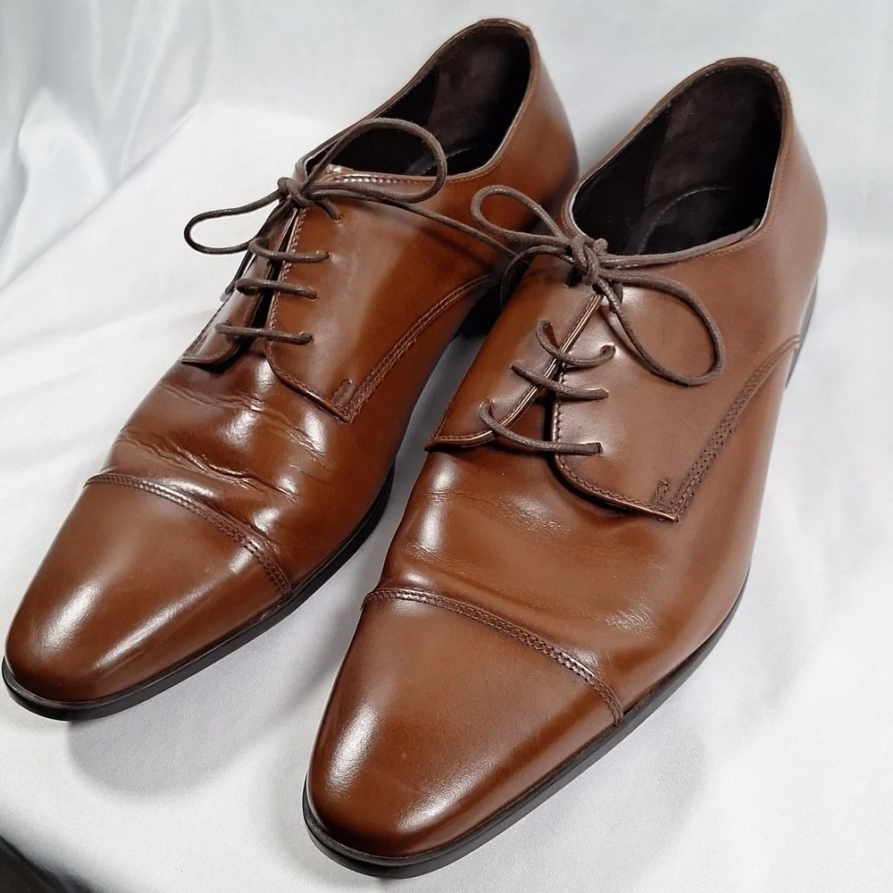 💚 Mens RAIL brown leather Oxford shoe in size  43